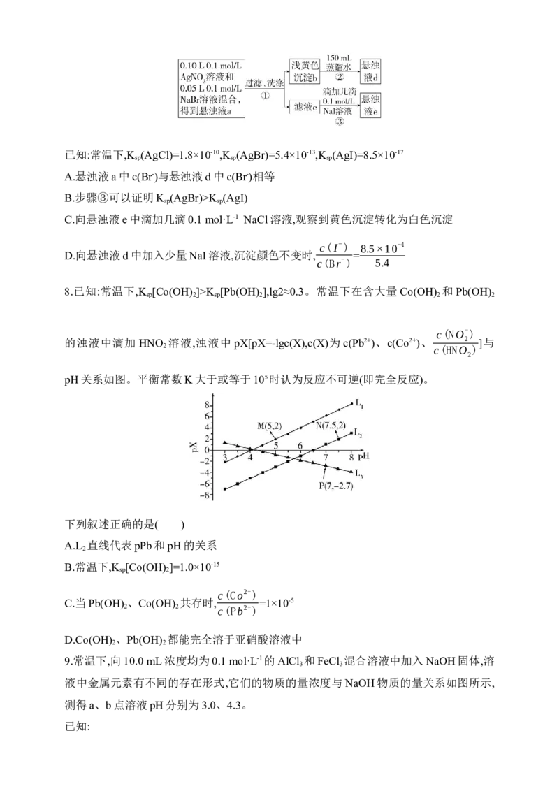 专题十三　盐类水解和沉淀溶解平衡（含答案）_05高考化学_2025年新高考资料_专项练习_2025高考化学专题练习（含答案）（完结）