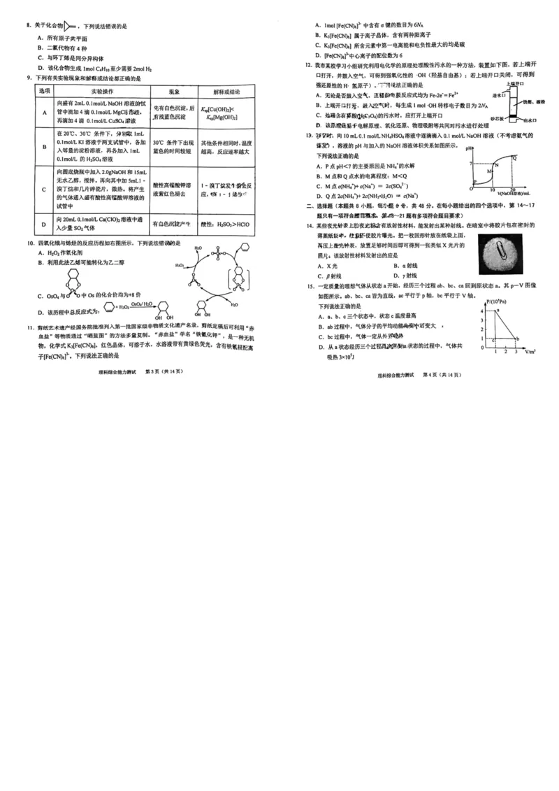 理科综合试题公众号：一枚试卷君_05高考化学_高考模拟题_新高考_2023年安徽池州市普通高中高三教学质量统一监测（池州一诊）理综