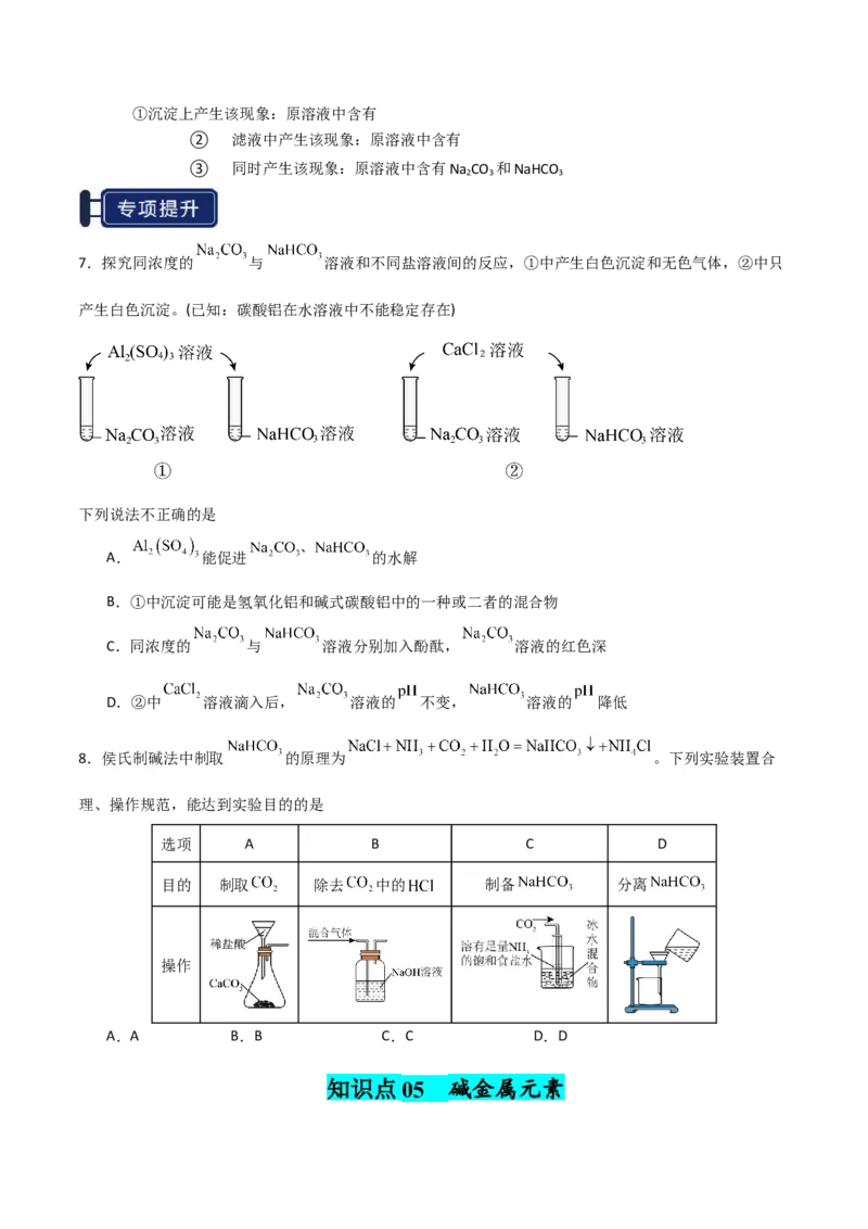 知识清单05钠及其重要化合物（原卷版）_05高考化学_新高考复习资料_2025年新高考资料_上好课2025年高考化学一轮复习知识清单3246985