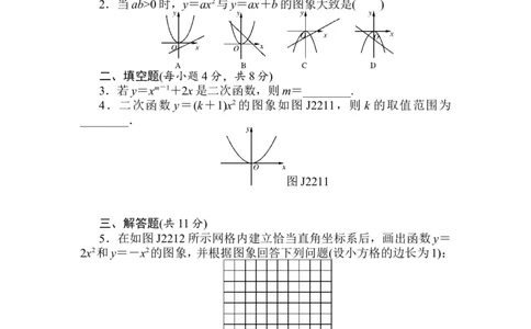第22章《二次函数》基础练习(5套)_初中数学_九年级数学上册（人教版）_专题练习_章复习资料