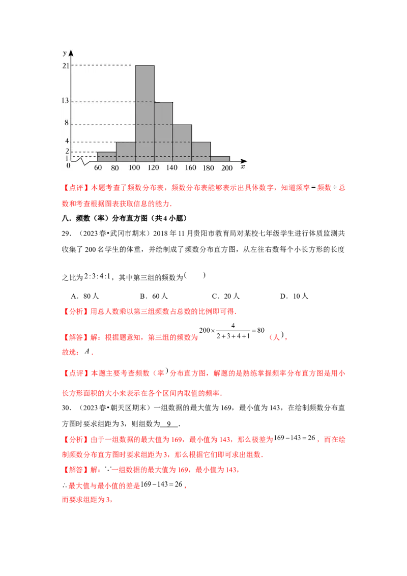 第10章数据的收集、整理与描述章节复习卷（14个知识点+50题练习）（教师版）_初中数学_七年级数学下册（人教版）_常见题型通关讲解练-V3