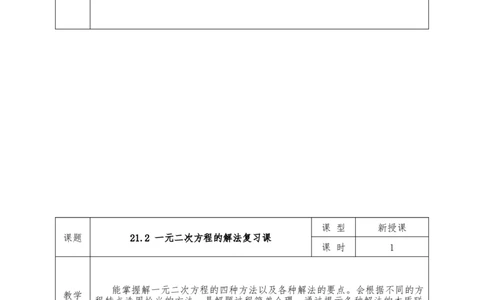 全册教案（9上）表格式_初中数学人教版_9上-初中数学人教版_04教案（多套）