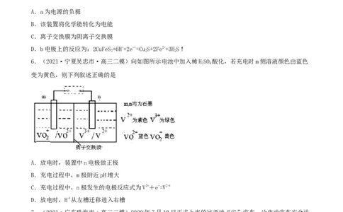 专题讲座（六）介质和隔膜在电化学的作用（精练）-2022年一轮复习讲练测（原卷版）_05高考化学_新高考复习资料_2022年新高考资料_2022年高考化学一轮复习讲练测