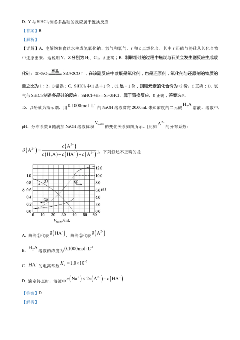 山东省&ldquo;学情空间&rdquo;区域教研共同体2022-2023学年高三上学期入学考试化学试题（解析版）_05高考化学_高考模拟题_新高考