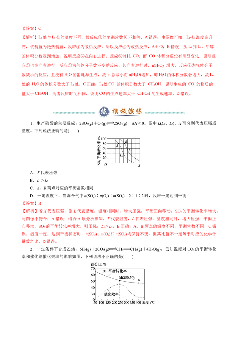 模板03化学反应速率与平衡图像分析(解析版)_05高考化学_2025年新高考资料_二轮复习_2025年高考化学答题技巧与模板构建338868722_第一部分选择题突破