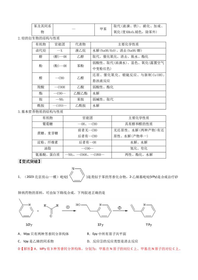 易错专题15有机化学基础（解析版）_05高考化学_2024年新高考资料_5.2024三轮冲刺_2024年高考化学考前易错聚焦
