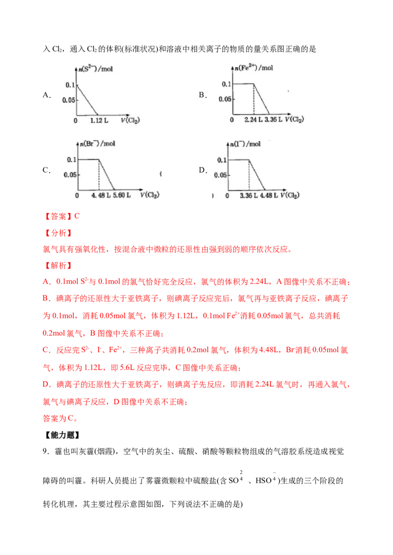 微专题07氧化性和还原性强弱的实验探究及应用-备战2022年高考化学考点微专题（解析版）_05高考化学_新高考复习资料_2022年新高考资料_备战2022年高考化学考点微专题