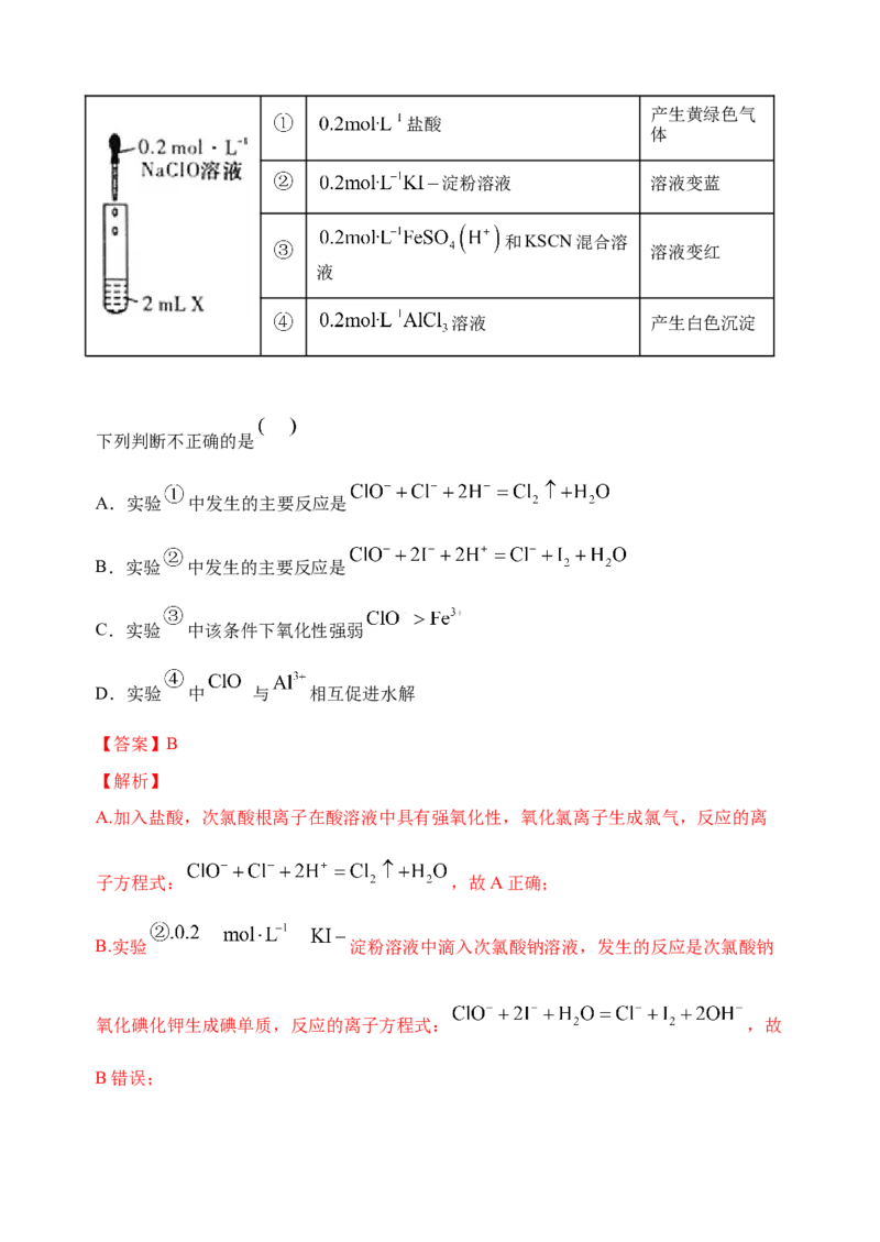 微专题07氧化性和还原性强弱的实验探究及应用-备战2022年高考化学考点微专题（解析版）_05高考化学_新高考复习资料_2022年新高考资料_备战2022年高考化学考点微专题