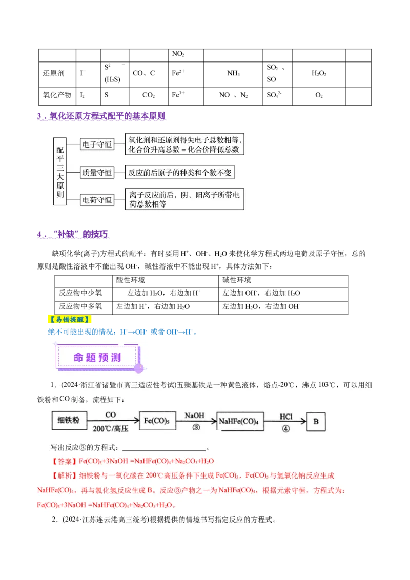 热点专项信息型方程式的书写（解析版）_05高考化学_2025年新高考资料_二轮复习_上好课2025年高考化学二轮复习讲练测（新高考通用）3379109_主题一化学用语与基本概念