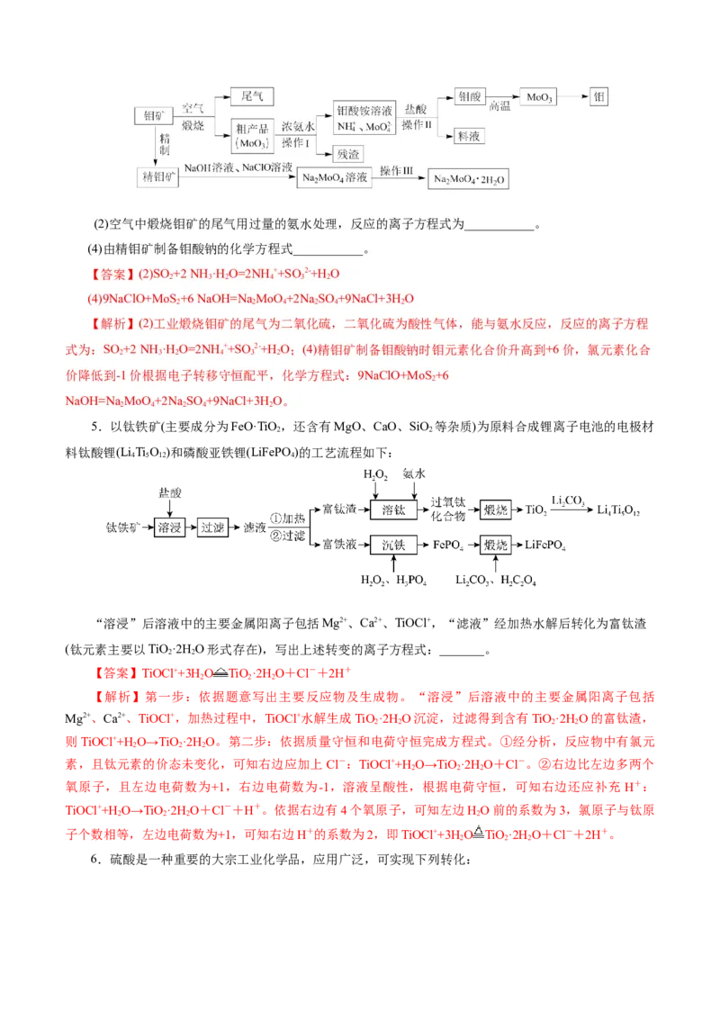 热点专项信息型方程式的书写（解析版）_05高考化学_2025年新高考资料_二轮复习_上好课2025年高考化学二轮复习讲练测（新高考通用）3379109_主题一化学用语与基本概念