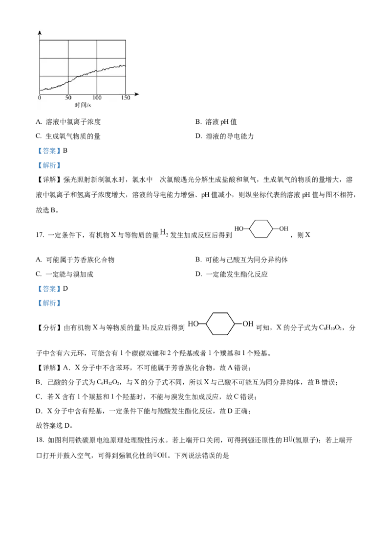 化学试题（解析版）_05高考化学_高考模拟题_新高考_2023届上海市杨浦区高三上学期一模化学_2023届上海市杨浦区高三上学期一模化学