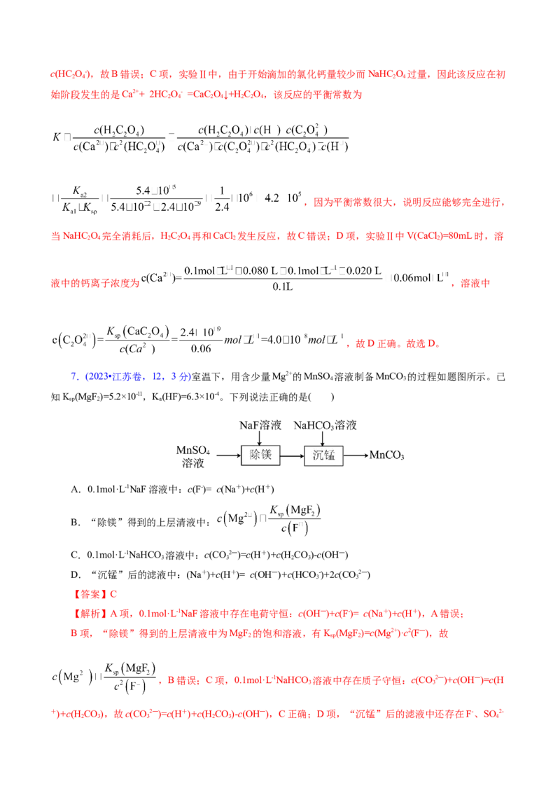 热点专项溶液中粒子浓度大小比较（解析版）_05高考化学_2025年新高考资料_二轮复习_上好课2025年高考化学二轮复习讲练测（新高考通用）3379109_主题三化学反应原理