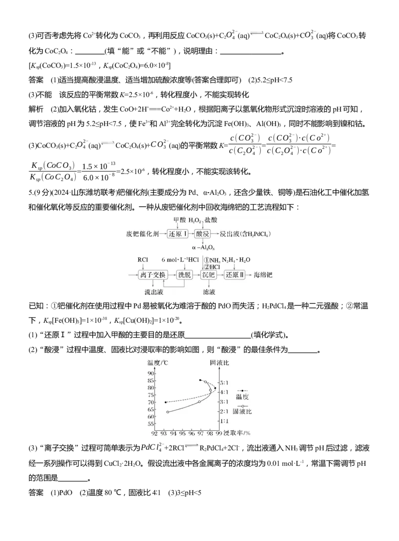 专题六　主观题突破2　化工生产中物质转化条件的控制淘宝店：红太阳资料库_05高考化学_2025年新高考资料_二轮复习_2025年高考化学大二轮_2025化学二轮复习