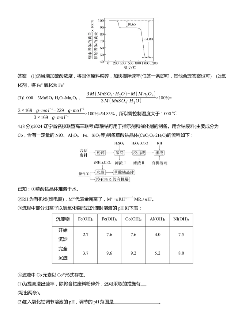 专题六　主观题突破2　化工生产中物质转化条件的控制淘宝店：红太阳资料库_05高考化学_2025年新高考资料_二轮复习_2025年高考化学大二轮_2025化学二轮复习