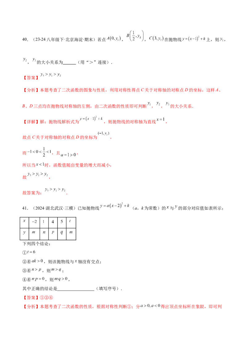 第二十二章二次函数知识归纳与题型突破（14题型清单）（教师版）_初中数学_九年级数学上册（人教版）_知识点汇总-U105_2025版