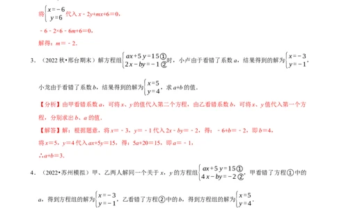 专题8.6二元一次方程组与字母参数问题大题专练（重难点培优30题，七下人教）-拔尖特训2023培优（解析版）人教版_初中数学人教版_7下-初中数学人教版_07专项讲练