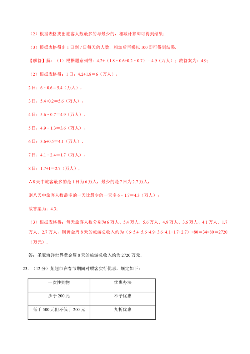 模拟卷01（解析版）_初中数学人教版_7上-初中数学人教版_7上-初中数学人教版（旧版）赠送_06习题试卷_4期末试卷_期末测试卷（共9份含答案）