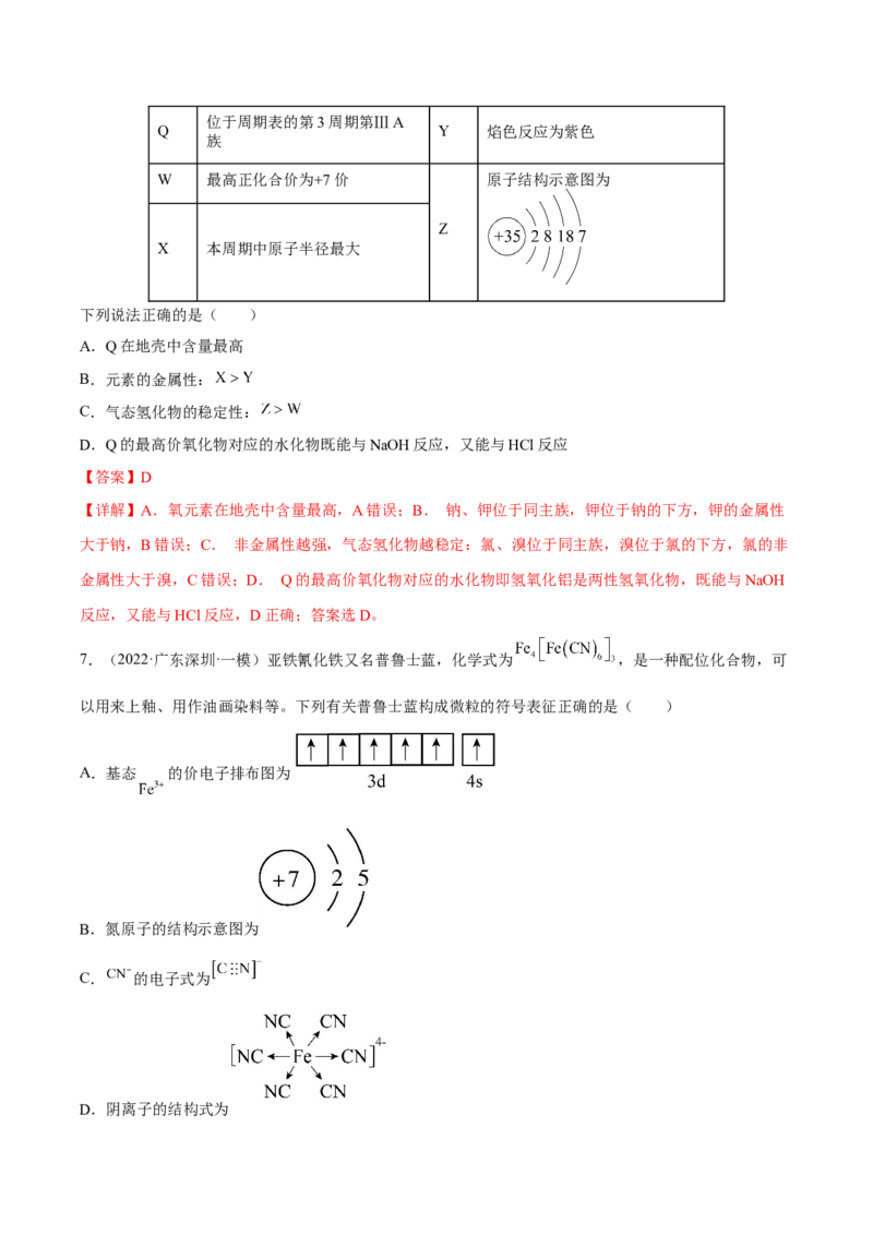 专题五物质结构元素周期律（解析版）_05高考化学_新高考复习资料_2023年新高考资料_二轮复习_题型分类归纳2023年高考化学二轮复习讲与练