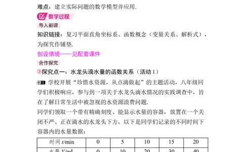 数学活动　水龙头的滴水量与纸杯高度_初中数学人教版_八年级数学下册_保存转存之后查看(1)_2026春季新版-持续更新中_第三套-东方_01.人教数学8下第4套课件+教案+导学案26春已更完