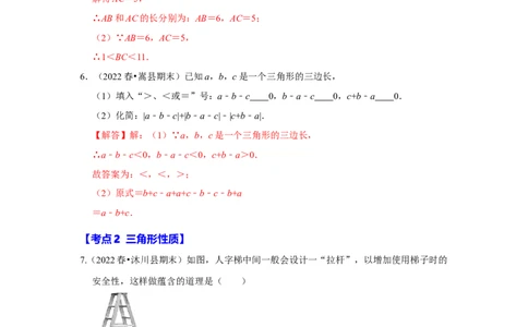 满分秘诀专题01三角形（考点突破）（解析版）_初中数学人教版_8上-初中数学人教版_旧版_06习题试卷_6期中期末复习专题