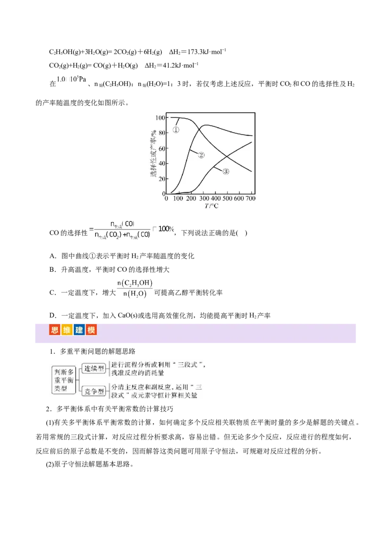 热点专项多平衡体系中最佳反应条件、选择性、转化率、产率判断（原卷版）_05高考化学_2025年新高考资料_二轮复习_上好课2025年高考化学二轮复习讲练测（新高考通用）3379109