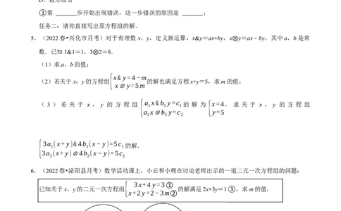 专题8.7二元一次方程组与材料阅读问题大题专练（重难点培优30题）-拔尖特训2023培优（原卷版）人教版_初中数学人教版_7下-初中数学人教版_7下-初中数学人教版（旧版）赠送
