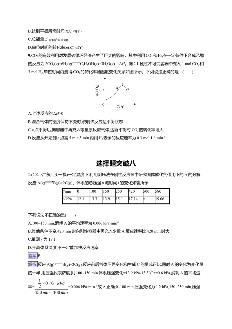 备战2025年高考二轮复习化学（通用版）大单元选择题突破8Word版含解析_05高考化学_2025年新高考资料_二轮复习_备战2025年高考化学二轮复习题型突破练习（含解析）