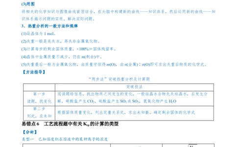易错类型07化工流程中的常考问题（7大易错点）（原卷版）_05高考化学_新高考复习资料_2024年新高考资料_❤专项复习资料_备战2024年高考化学考试易错题（全国通用）