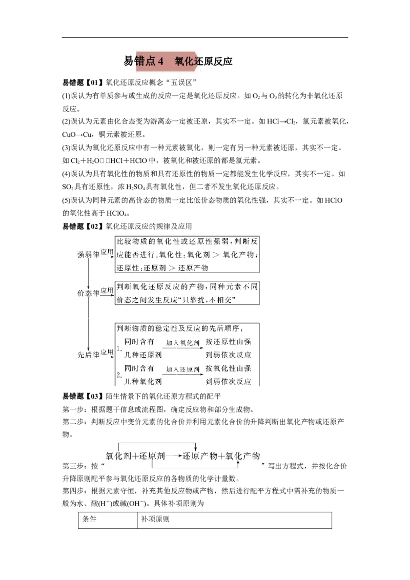 易错点04氧化还原反应-备战2023年高考化学考试易错题（解析版）_05高考化学_通用版（老高考）复习资料_2023年复习资料_专项复习_备战2023年高考化学考试易错题（全国通用）