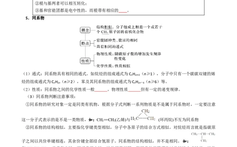 知识清单25有机化合物的结构特点与研究方法（原卷版）_05高考化学_2025年新高考资料_一轮复习_上好课2025年高考化学一轮复习知识清单3246985