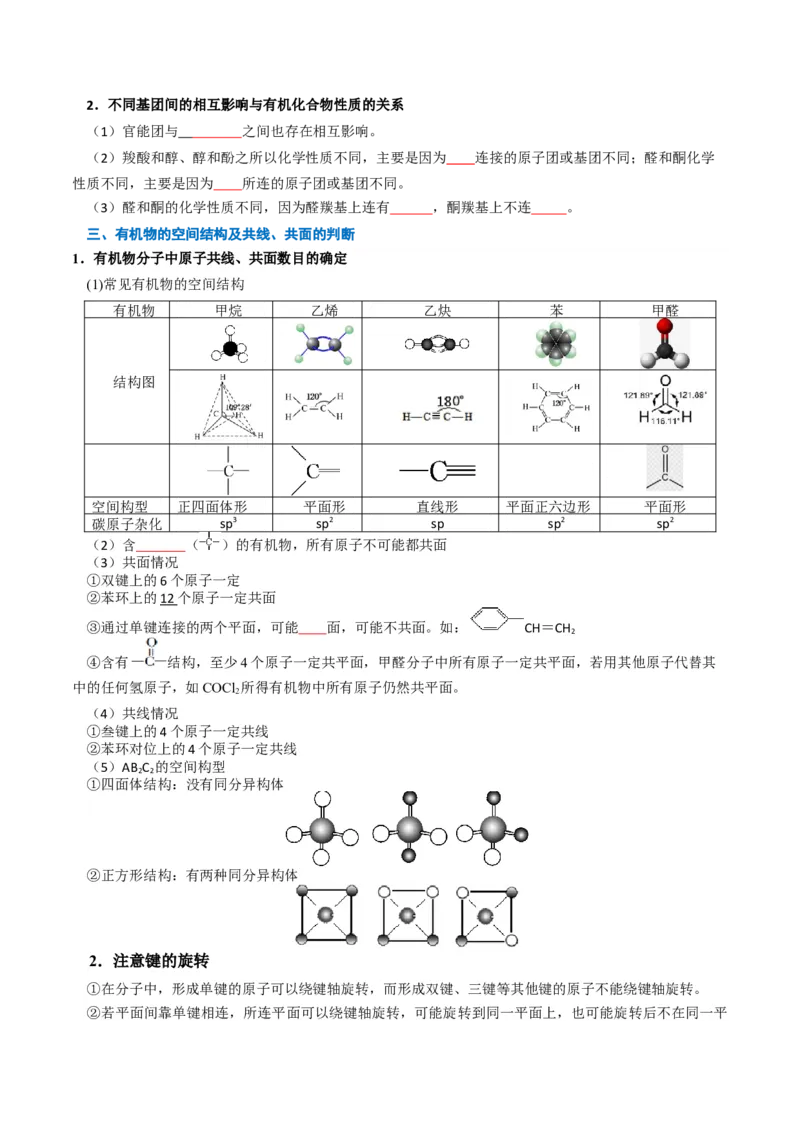 知识清单25有机化合物的结构特点与研究方法（原卷版）_05高考化学_2025年新高考资料_一轮复习_上好课2025年高考化学一轮复习知识清单3246985