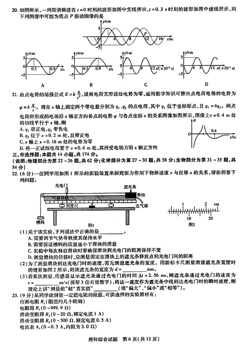 天一大联考山西省三晋名校联盟（安徽名校）2022-2023学年高三下学期顶尖计划联考理综_05高考化学_高考模拟题_新高考