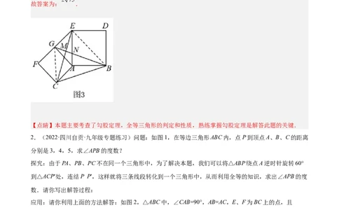 培优专题14旋转中常见的几何模型-解析版_初中数学人教版_9下-初中数学人教版_07专项讲练_核心考点突破2022-2023学年九年级数学精选专题培优讲与练（人教版）