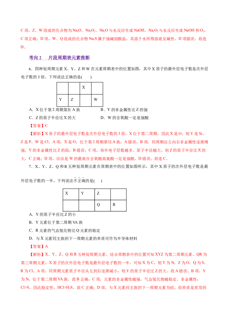 热点专项元素&ldquo;位一构一性&rdquo;关系的分析（解析版）_05高考化学_2025年新高考资料_二轮复习_上好课2025年高考化学二轮复习讲练测（新高考通用）3379109_主题五物质结构与性质