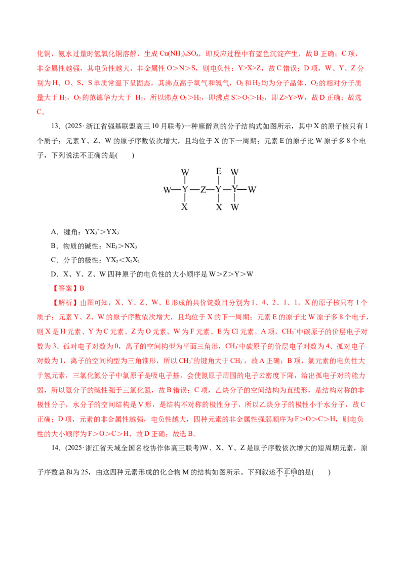 热点专项元素&ldquo;位一构一性&rdquo;关系的分析（解析版）_05高考化学_2025年新高考资料_二轮复习_上好课2025年高考化学二轮复习讲练测（新高考通用）3379109_主题五物质结构与性质