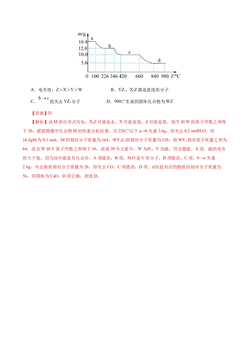 热点专项元素&ldquo;位一构一性&rdquo;关系的分析（解析版）_05高考化学_2025年新高考资料_二轮复习_上好课2025年高考化学二轮复习讲练测（新高考通用）3379109_主题五物质结构与性质