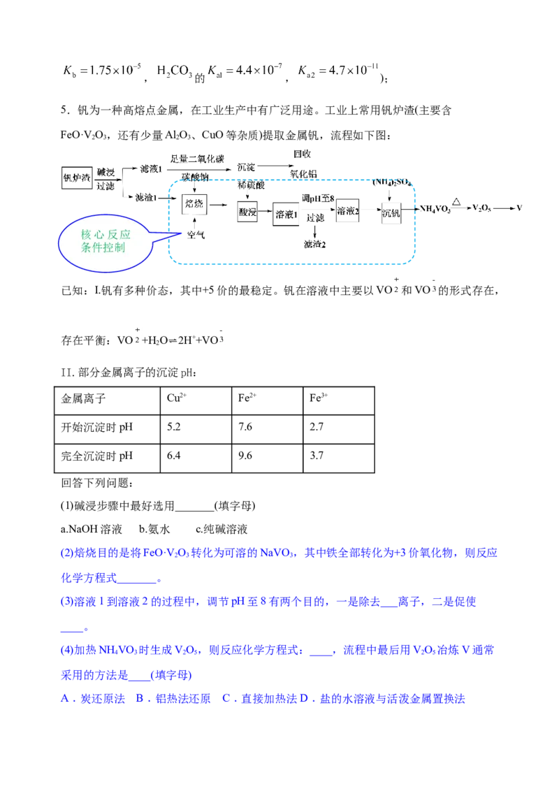 微专题32化学工艺流程题&mdash;&mdash;核心反应与条件控制-备战2022年高考化学考点微专题（原卷版）_05高考化学_新高考复习资料_2022年新高考资料_备战2022年高考化学考点微专题