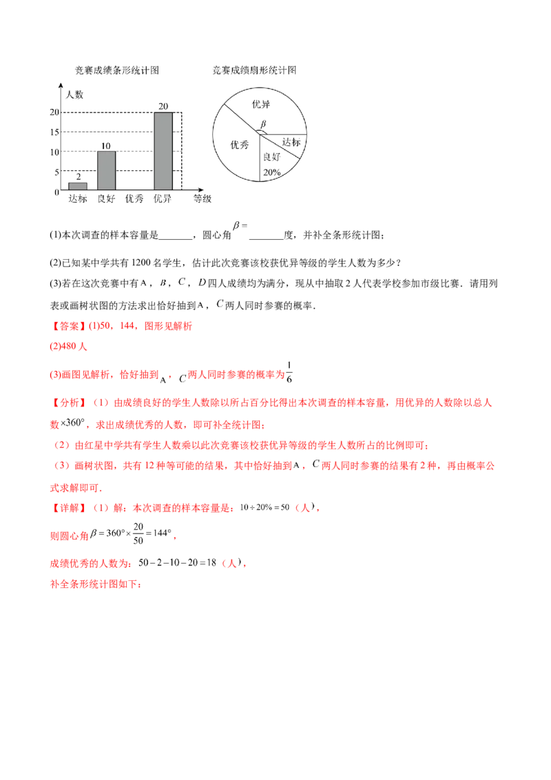 第二十五章概率初步过关测试（解析版）_初中数学人教版_9下-初中数学人教版_07专项讲练_2023-2024学年九年级数学全册重难热点提升精讲与过关测试（人教版）