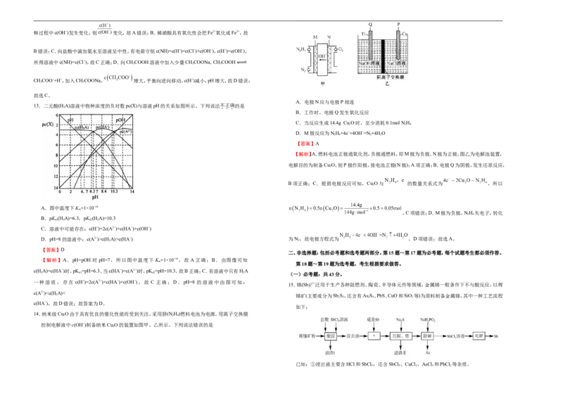 原创（新高考）2021届高考考前冲刺卷化学（五）教师版_05高考化学_新高考复习资料_2021新高考资料_2021届高考考前冲刺卷（新高考）5.31更新