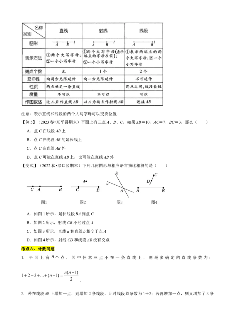 清单04几何图形初步（14个考点梳理+题型解读+核心素养提升+中考聚焦）（原卷版）_初中数学人教版_7上-初中数学人教版_7上-初中数学人教版（旧版）赠送_06习题试卷_6期中期末复习专题