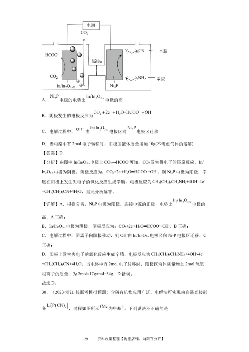 电化学（解析版）_05高考化学_新高考复习资料_2024年新高考资料_一轮复习资料_2024届高三化学一轮复习&mdash;专项训练