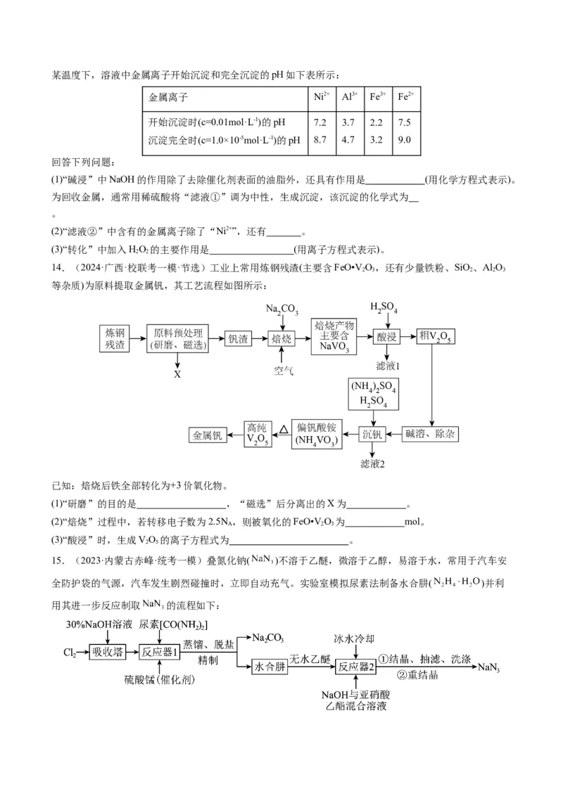 热点01陌生化学(离子)方程式的书写-2024年高考化学热点&middot;重点&middot;难点专练（新高考专用）（原卷版）_05高考化学_2024年新高考资料_3.2024专项复习