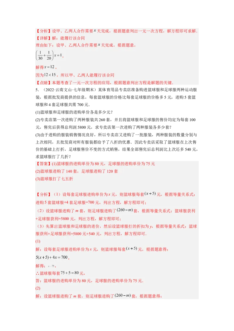 培优专题07设元的五种技巧-解析版_初中数学人教版_7上-初中数学人教版_7上-初中数学人教版（旧版）赠送_07专项讲练