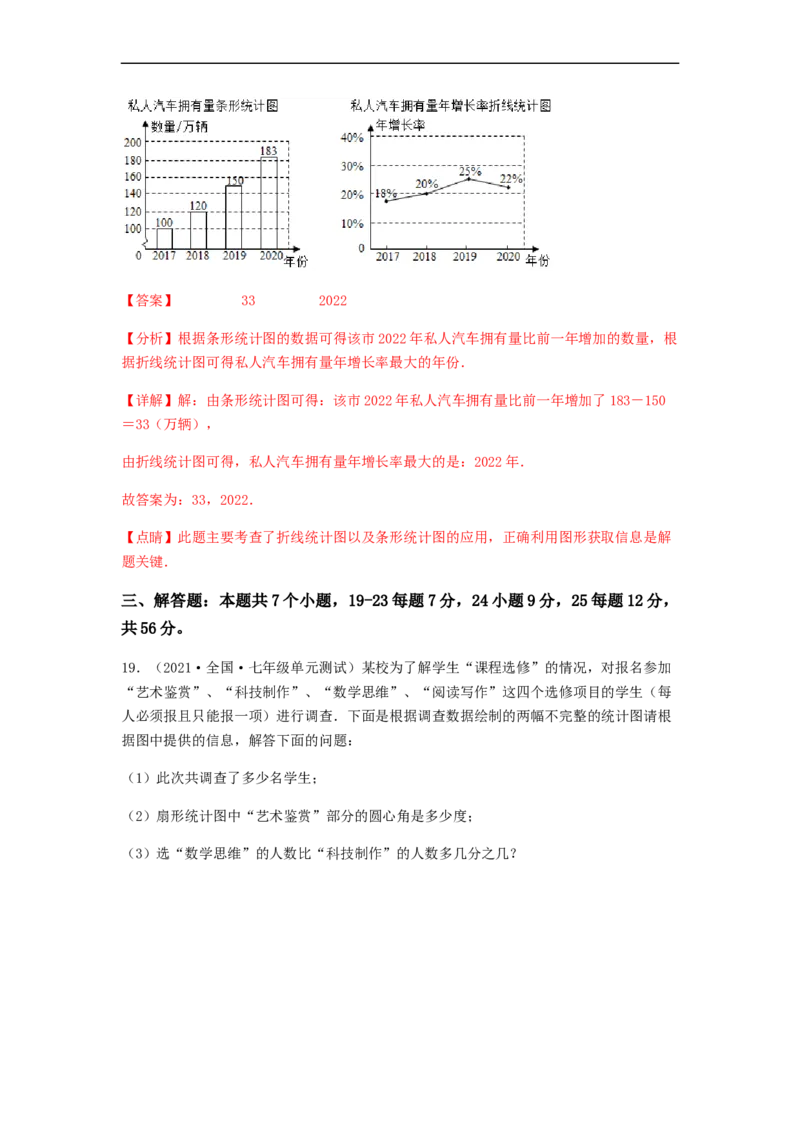 单元测试第十章　数据的收集、整理与描述（综合能力拔高卷）（解析版）_初中数学人教版_7下-初中数学人教版_7下-初中数学人教版（旧版）赠送_06习题试卷_2单元测试
