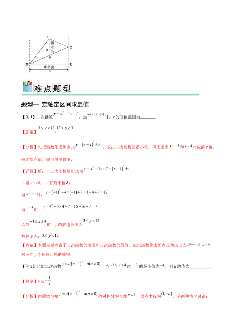 难点冲刺02二次函数的六个最值问题（解析版）_初中数学人教版_9下-初中数学人教版_07专项讲练_2023-2024学年九年级数学全册重难热点提升精讲与过关测试（人教版）