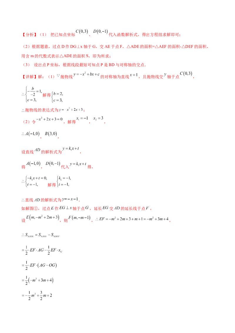 难点冲刺02二次函数的六个最值问题（解析版）_初中数学人教版_9下-初中数学人教版_07专项讲练_2023-2024学年九年级数学全册重难热点提升精讲与过关测试（人教版）