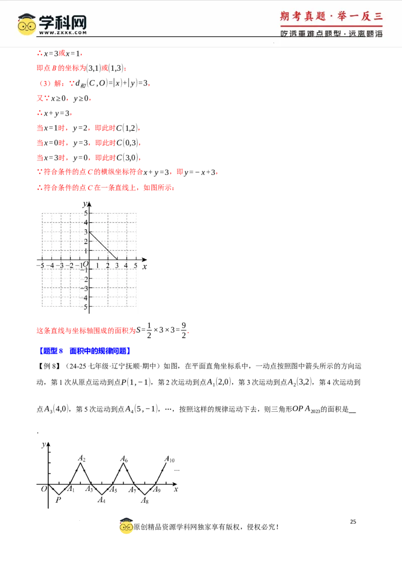 专题9.2平面直角坐标系中的面积问题八大题型（举一反三）（人教版2024）（解析版）_初中数学人教版_7下-初中数学人教版_7下-初中数学人教版（2025春季新版）持续更新_04专项讲练