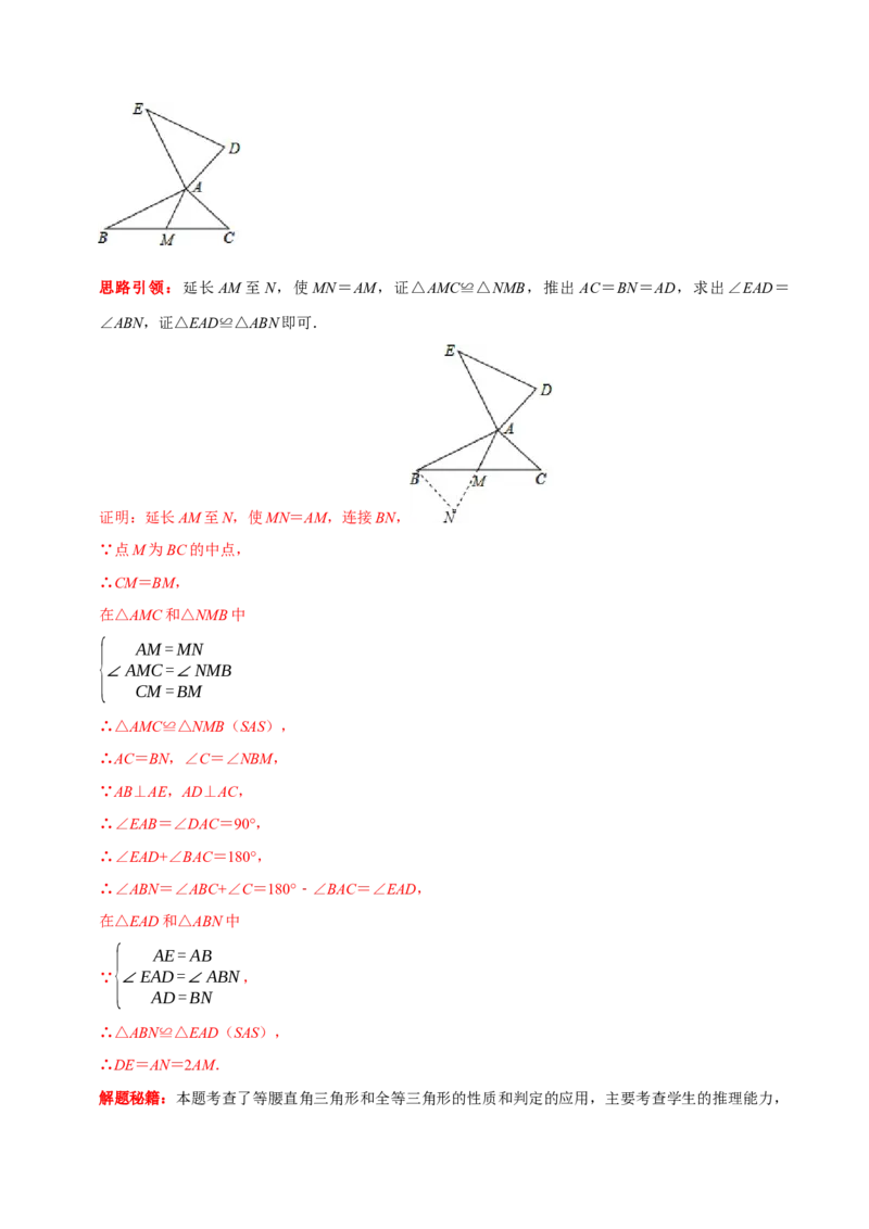第05讲全等三角形的常见辅助线（解析版）-2022-2023学年八年级数学上册常考点（数学思想+解题技巧+专项突破+精准提升）_初中数学人教版_8上-初中数学人教版_旧版_07专项讲练
