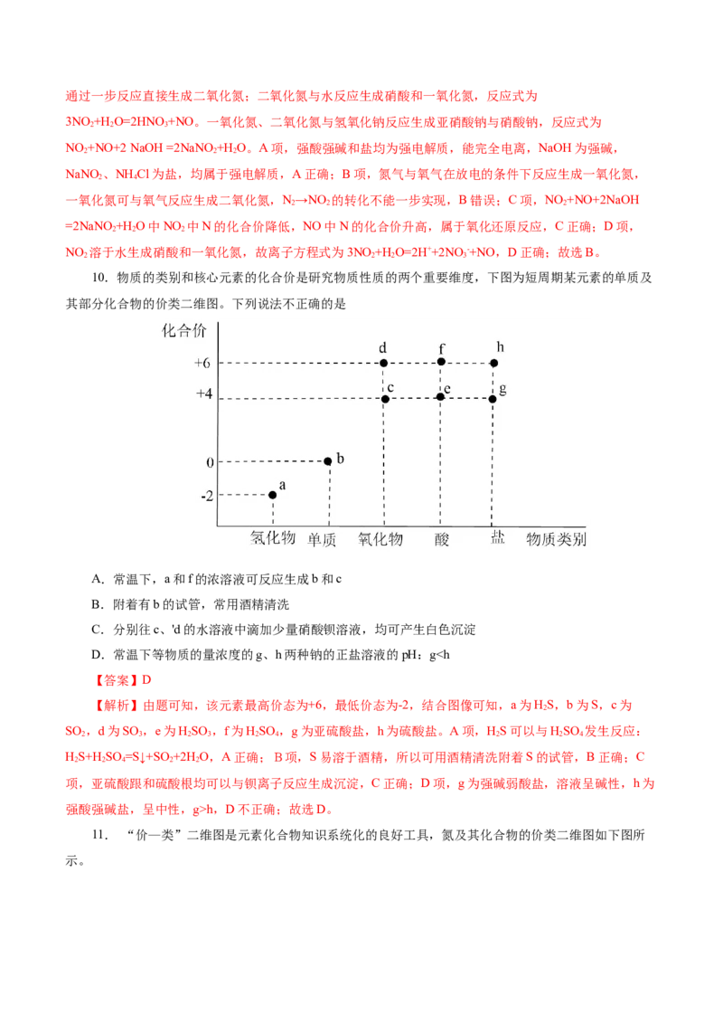 热点专项基于&ldquo;价一类&rdquo;二维的转化关系（解析版）_05高考化学_2025年新高考资料_二轮复习_上好课2025年高考化学二轮复习讲练测（新高考通用）3379109_主题二元素及其化合物