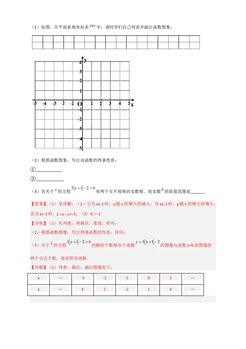 专题41含绝对值的一次函数（解析版）_初中数学人教版_八年级数学下册_保存转存之后查看(1)_8下-初中数学人教版（2026春新版持续更新）_旧版-可参考_06习题试卷_5专项练习